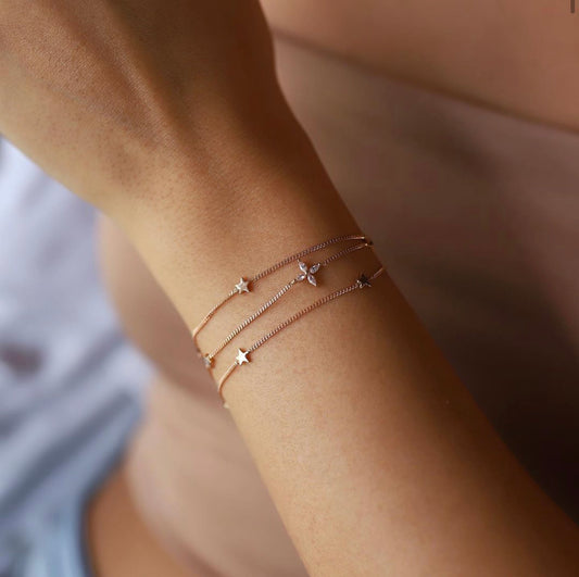 Dörtlü Markiz Ve Sıralı Yıldız Bileklik