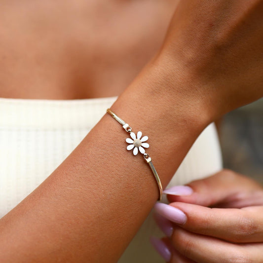 Balık Sırtı Papatya Bileklik