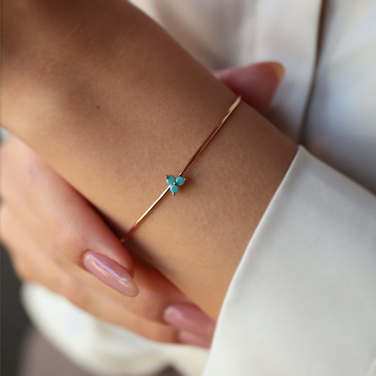 Üç tohum firuzeli tel bilezik