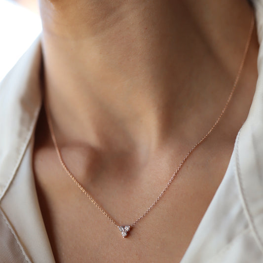 Triple zircon seed necklace