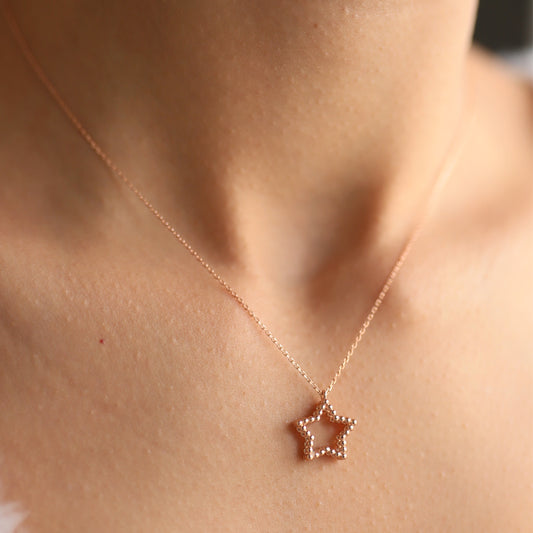 Three Dimensional Ball Star Necklace