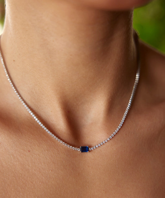 Sapphire Stone Waterway Necklace