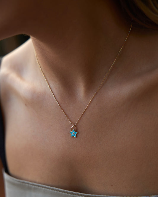 Blue Handled Star Necklace