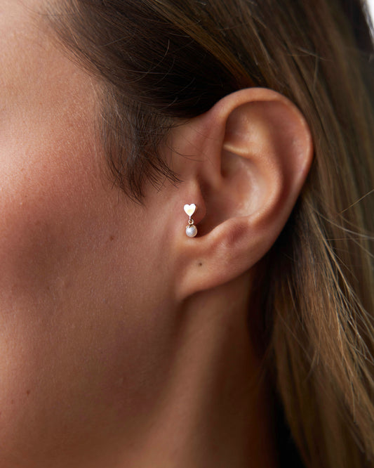 Heart Tragus with Pearls