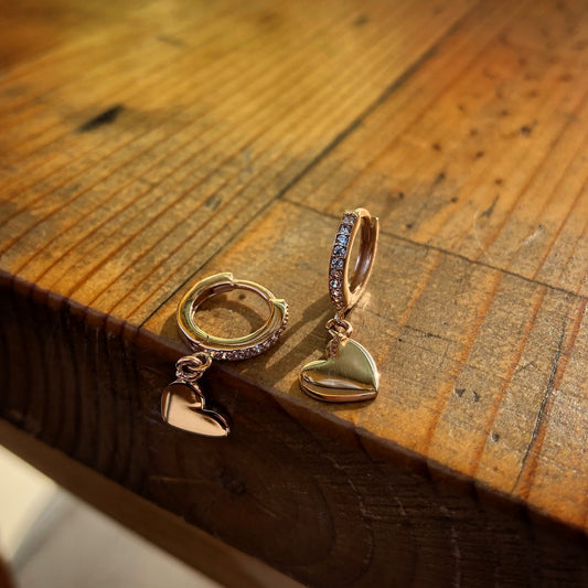 Rose Gold Heart Earrings