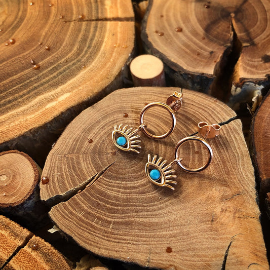Turquoise Evil Eye Earrings