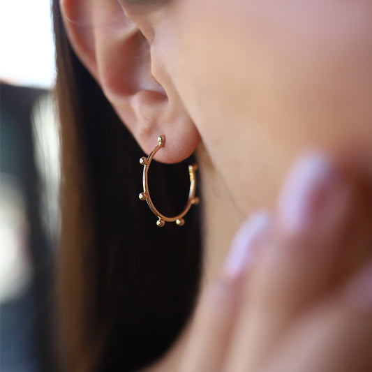 Tiny Ball Hoop Earrings