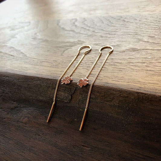 Double Pendant Clover Earrings