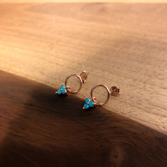 Triple Turquoise Seed Dangle Earrings