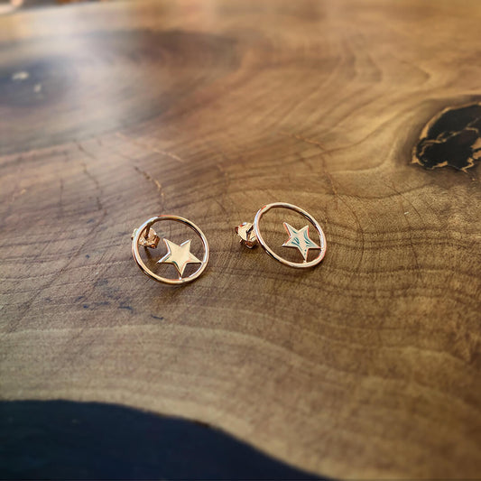 Rose Star Earrings in a Ring
