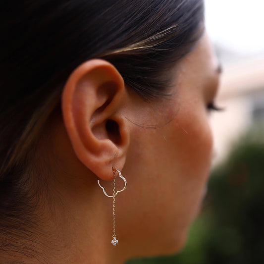 Chain Clover Earrings