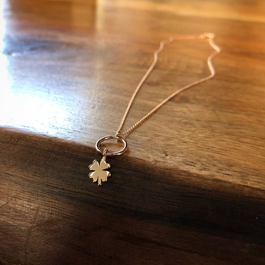 Four Leaf Rose Gold Clover Necklace