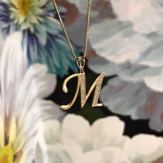 Large Font Handwritten Letter Necklace