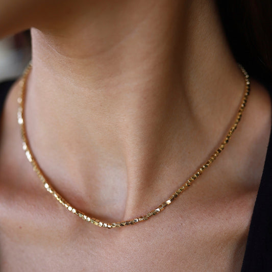 Gold Cube Necklace