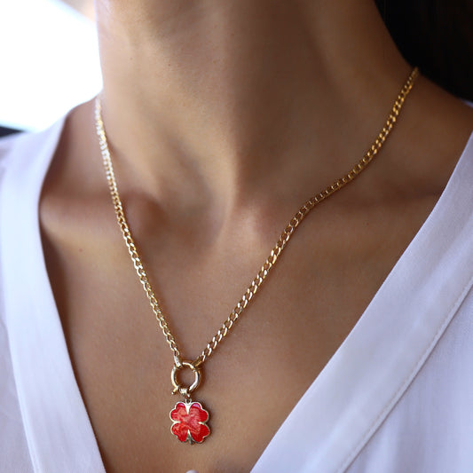 red clover necklace