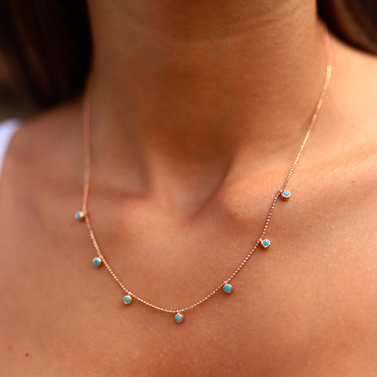 Golf Chain Seed Turquoise Necklace